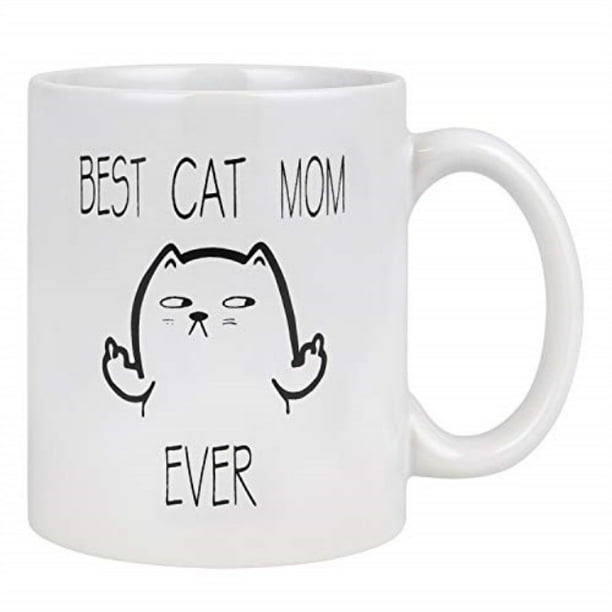 11 Oz Best Cute Idea for Mom Cup White Funny Cat Mom Coffee Mug for Cat Lovers Best Cat Mom Ever